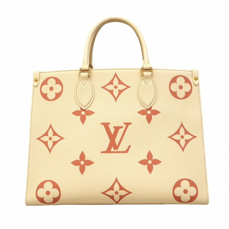 路易威登 Monogram Empreinte 雙色 On-the-Go MM 手提包 M21575 奶油玫瑰色 Trianon 女士兩用包-12