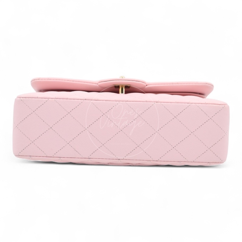 [Pre-owned] Chanel Caviar 22A Pink Small Classic Double Flap Bag 23-5