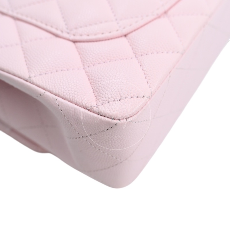 [Pre-owned] Chanel Caviar 22A Pink Small Classic Double Flap Bag 23-39