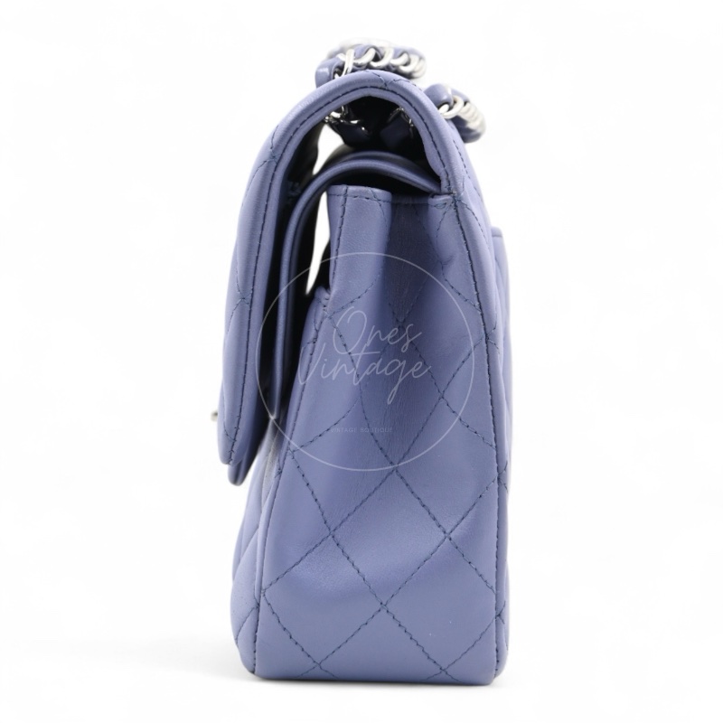 [Pre-owed] Chanel Classic Flap CF25 Lambskin Purple Double Flap Series 15 Bag-2