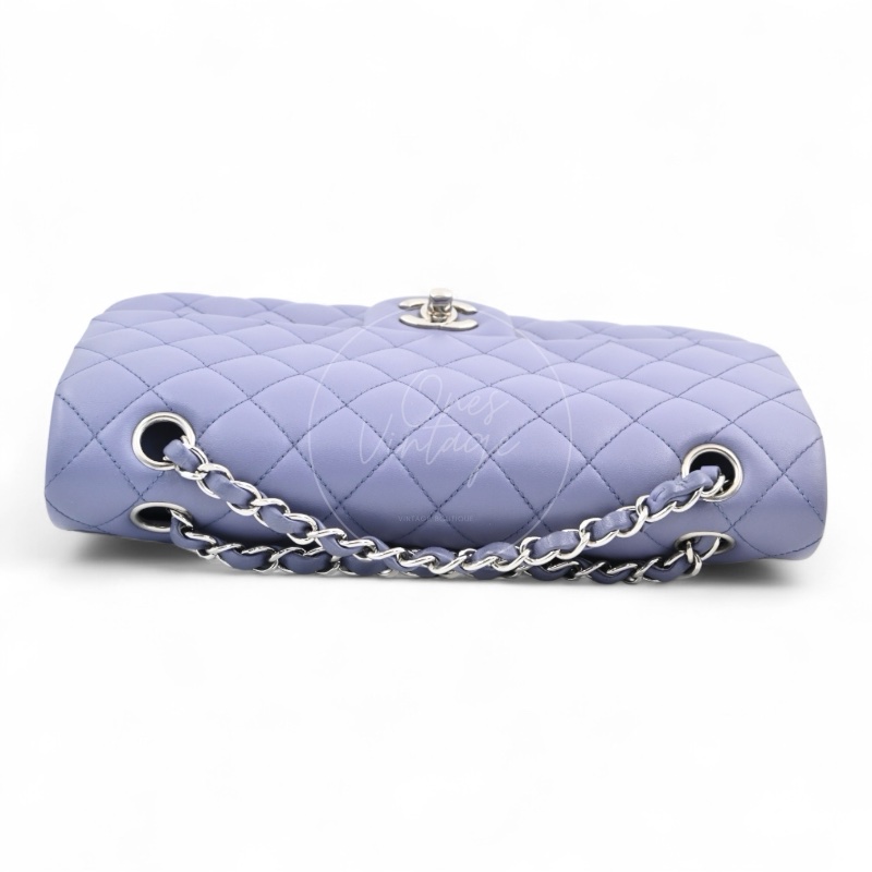 [Pre-owed] Chanel Classic Flap CF25 Lambskin Purple Double Flap Series 15 Bag-4