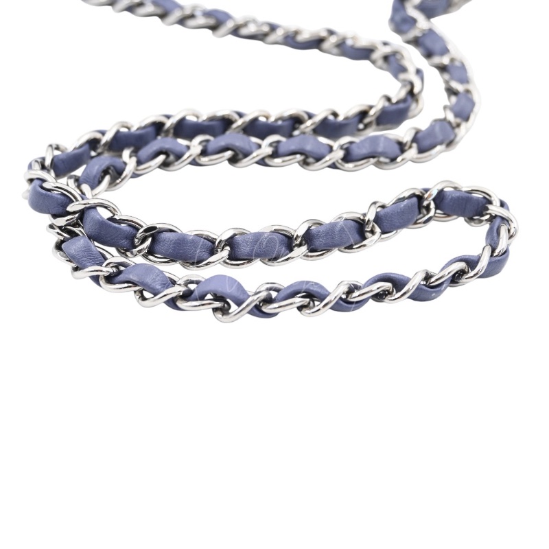 [Pre-owed] Chanel Classic Flap CF25 Lambskin Purple Double Flap Series 15 Bag-24