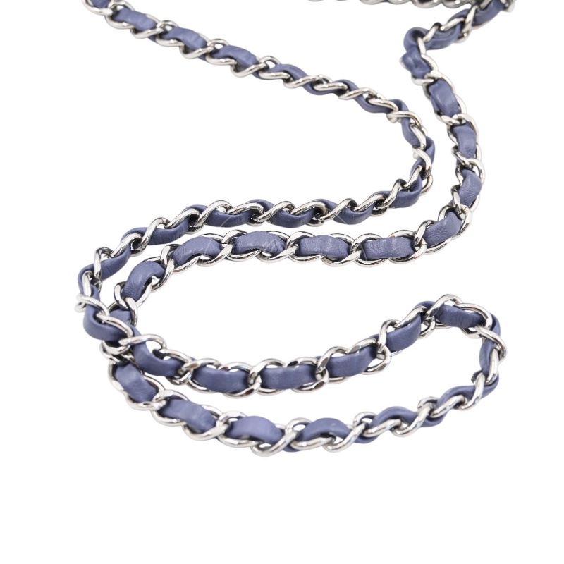 [Pre-owed] Chanel Classic Flap CF25 Lambskin Purple Double Flap Series 15 Bag-25