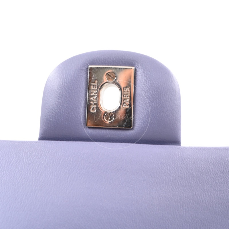 [Pre-owed] Chanel Classic Flap CF25 Lambskin Purple Double Flap Series 15 Bag-30