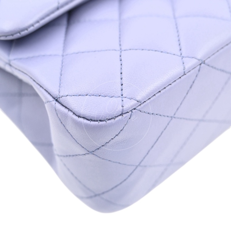 [Pre-owed] Chanel Classic Flap CF25 Lambskin Purple Double Flap Series 15 Bag-32