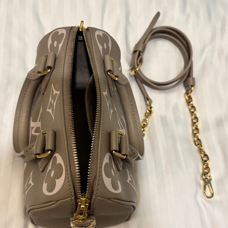 LV speedy20斑鳩灰真皮包-5