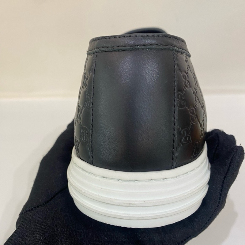 99新Gucci古馳黑色純皮一腳蹬男鞋休閒鞋尺碼9.5.無附件-7