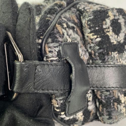 Chanel • 山茶花黑白毛呢拼皮多鏈條圓筒包 全網唯一-8