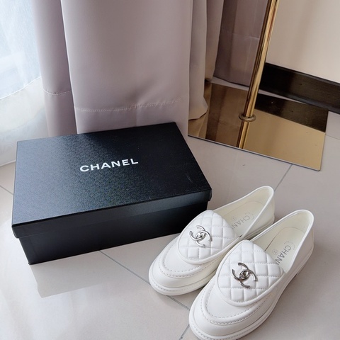 香奈兒CHANEL全新仙女白色白搭平底小白鞋穆勒鞋