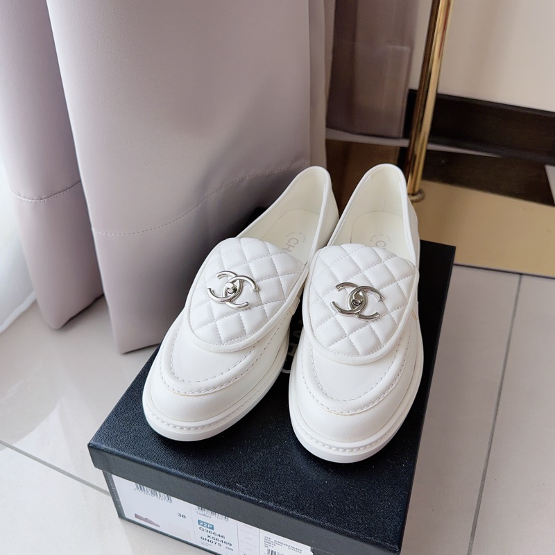 香奈兒CHANEL全新仙女白色白搭平底小白鞋穆勒鞋-8