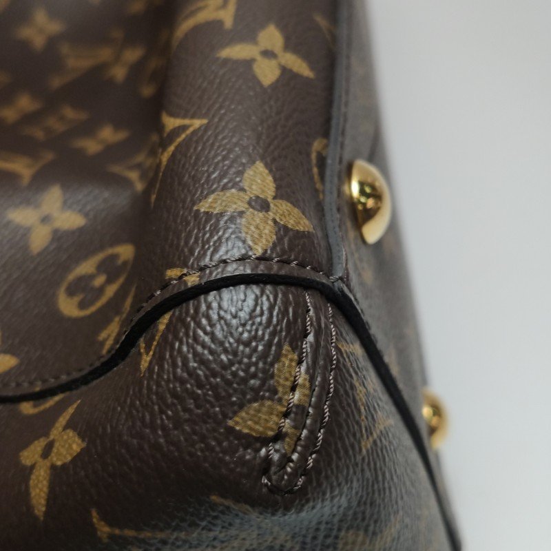 Louis Vuitton(LV)Montaigne蒙田包中號植鞣革Monogram印花Logo浮雕鉚釘單肩包-14