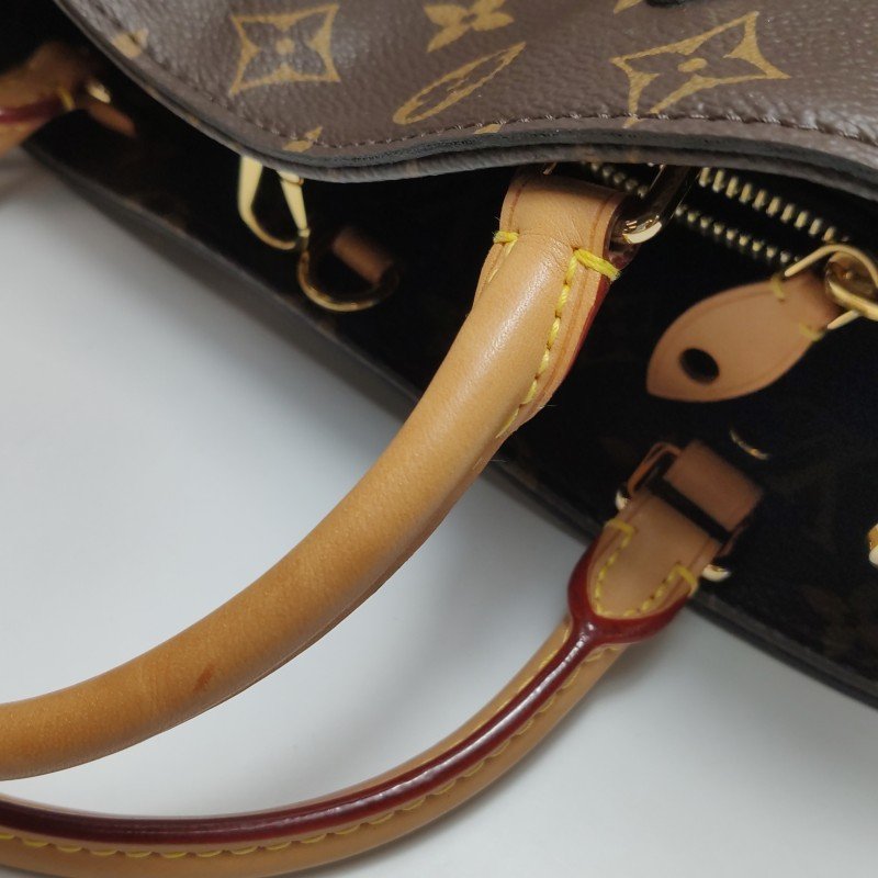 Louis Vuitton(LV)Montaigne蒙田包中號植鞣革Monogram印花Logo浮雕鉚釘單肩包-15