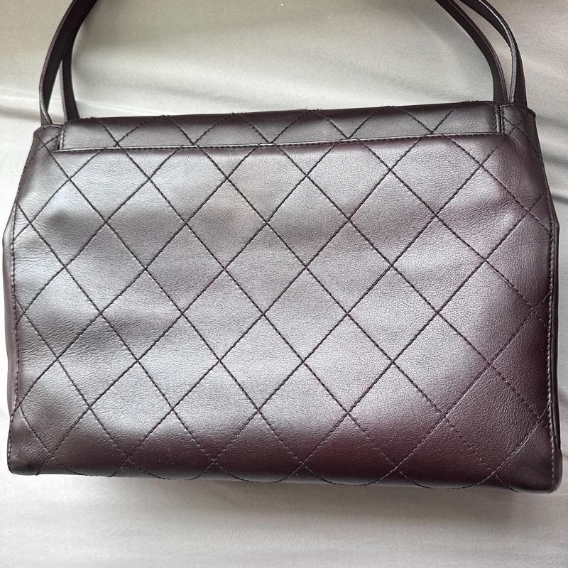 Chanel咖啡色金扣Kelly手提包Jennie同款巧克力包（全新閒置）-6