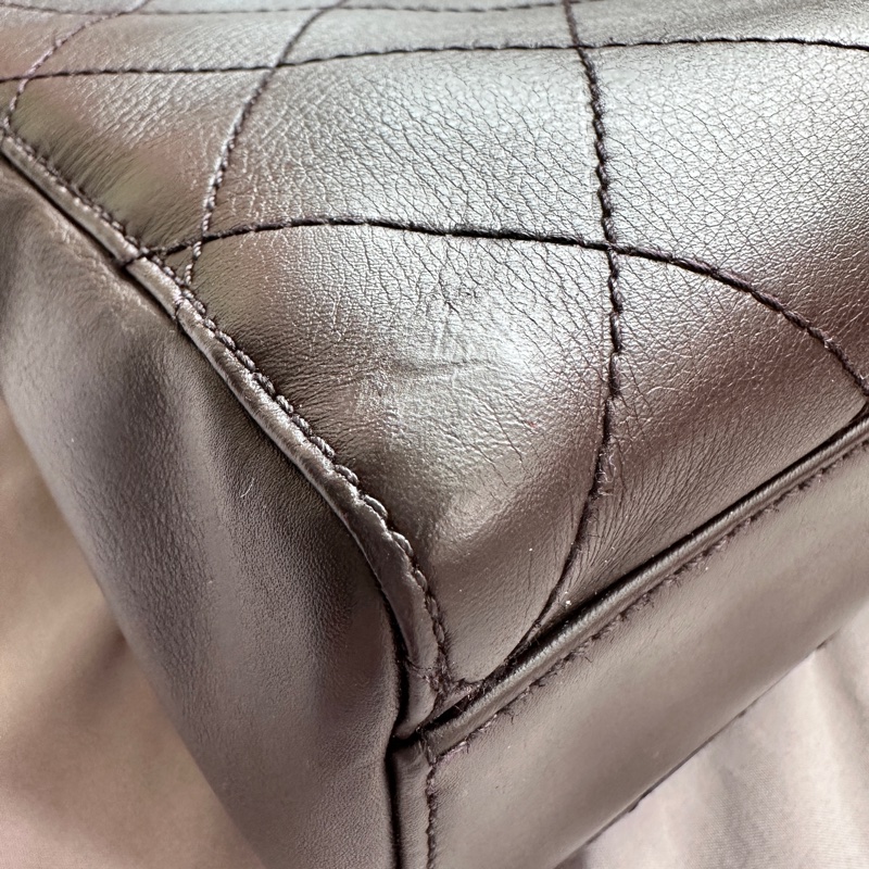 Chanel咖啡色金扣Kelly手提包Jennie同款巧克力包（全新閒置）-8