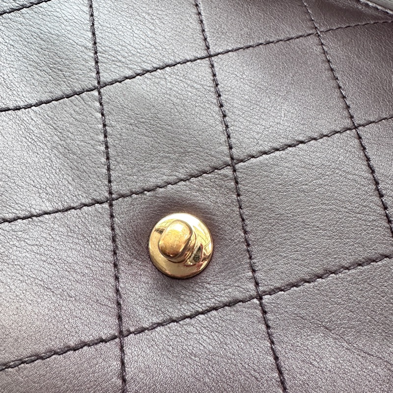 Chanel咖啡色金扣Kelly手提包Jennie同款巧克力包（全新閒置）-14