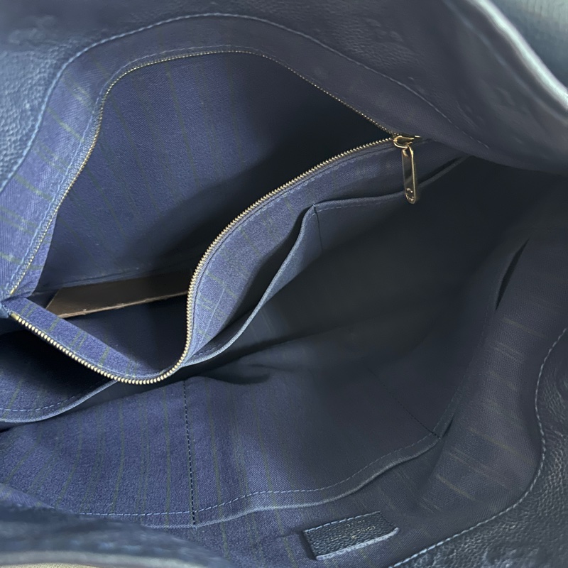 品牌: Louis Vuitton (路易威登) 型號: Artsy MM 深藍全皮編織手把肩包/手提包-0