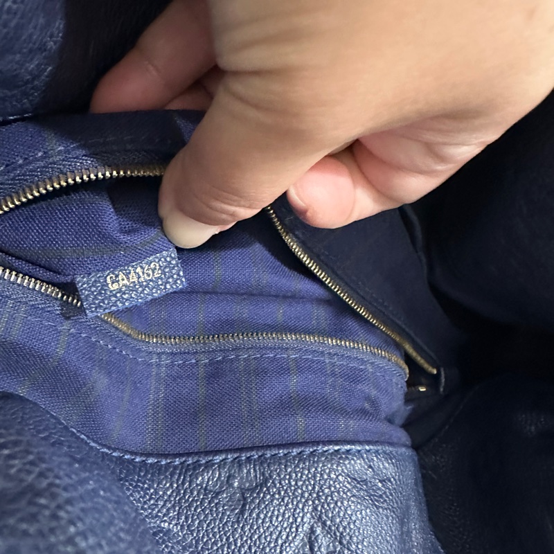 品牌: Louis Vuitton (路易威登) 型號: Artsy MM 深藍全皮編織手把肩包/手提包-4