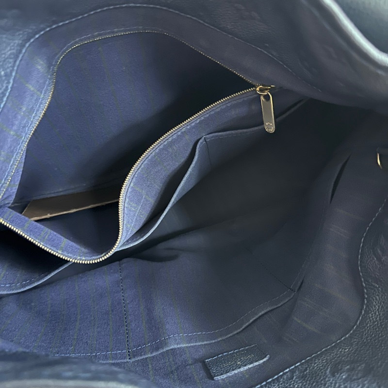 品牌: Louis Vuitton (路易威登) 型號: Artsy MM 深藍全皮編織手把肩包/手提包-9