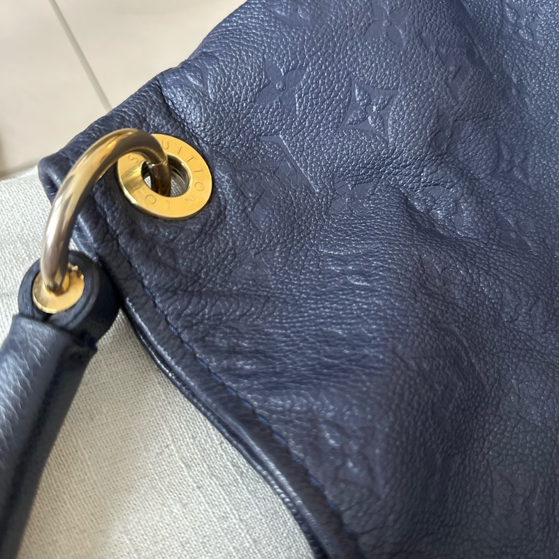 品牌: Louis Vuitton (路易威登) 型號: Artsy MM 深藍全皮編織手把肩包/手提包-18
