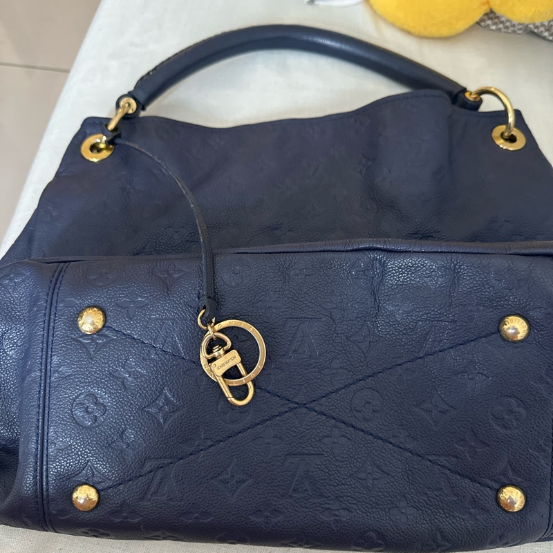 品牌: Louis Vuitton (路易威登) 型號: Artsy MM 深藍全皮編織手把肩包/手提包-19