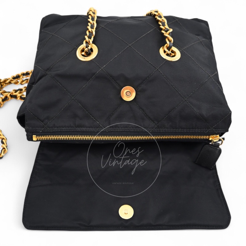 [Pre-owned]Prada 1BD630 Vintage Nylon Shoulder Tote Bag-10