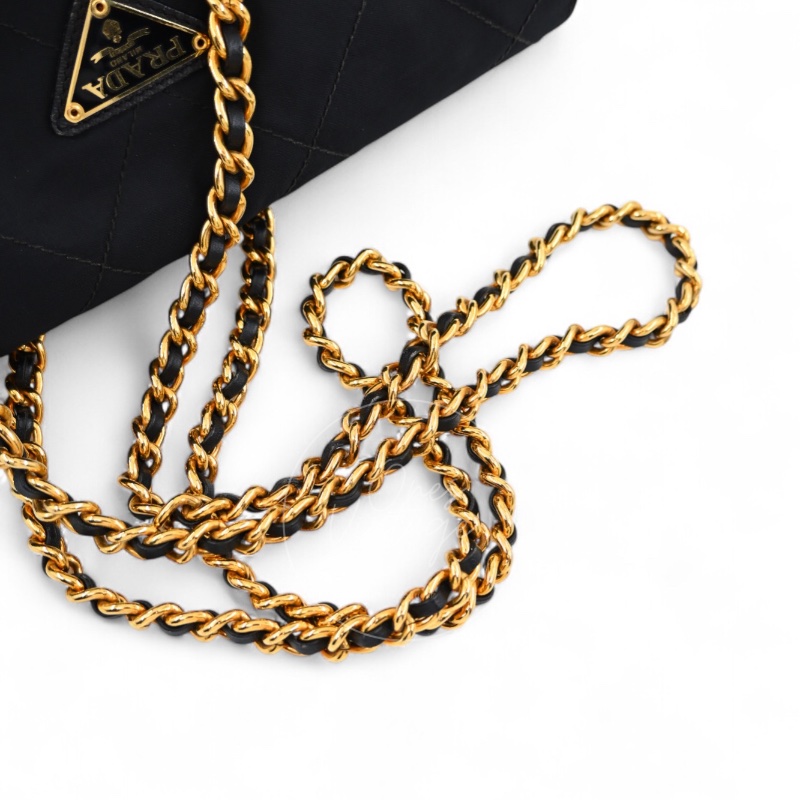 [Pre-owned]Prada 1BD630 Vintage Nylon Shoulder Tote Bag-14