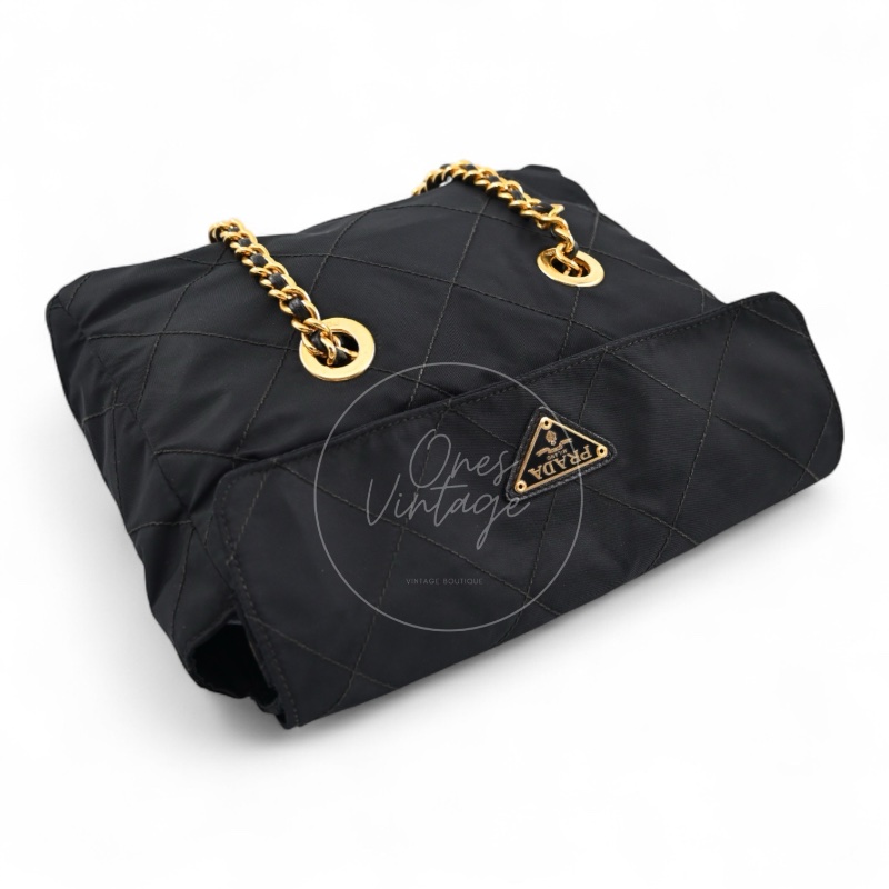[Pre-owned]Prada 1BD630 Vintage Nylon Shoulder Tote Bag-23