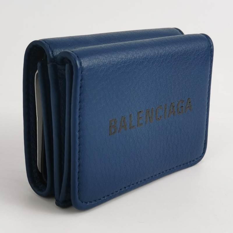 Balenciaga牛皮純色字母Logo錢包-2