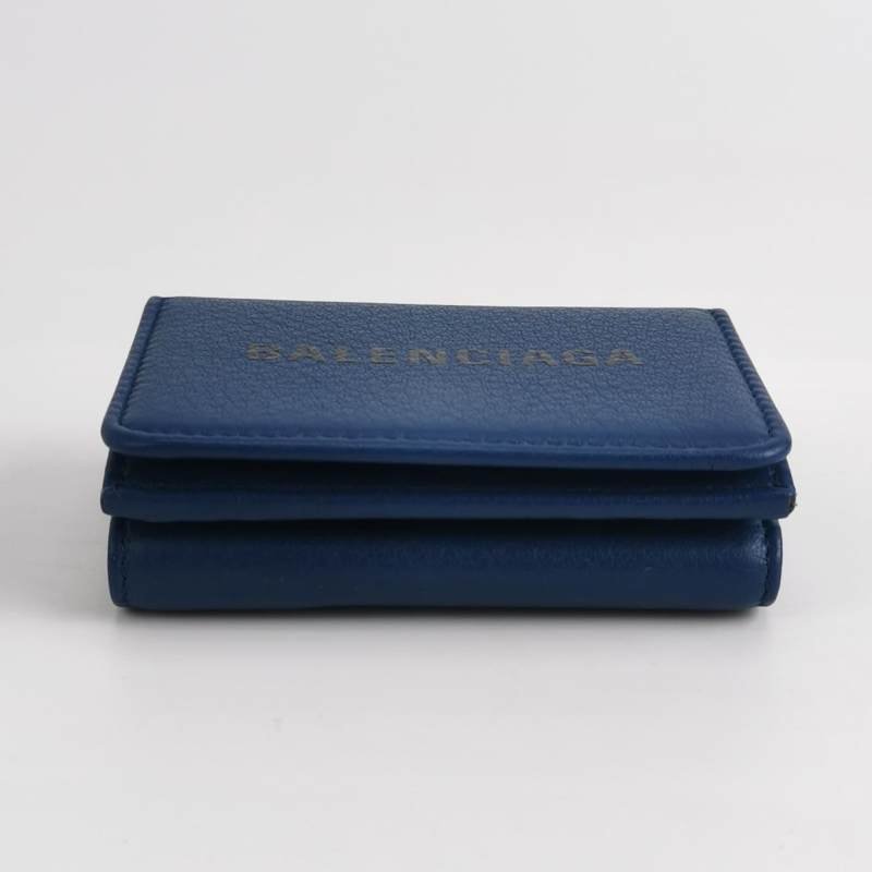 Balenciaga牛皮純色字母Logo錢包-4