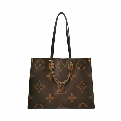 Louis Vuitton(LV)Onthego大號牛皮GaintMonogram托特包單肩包晶片款