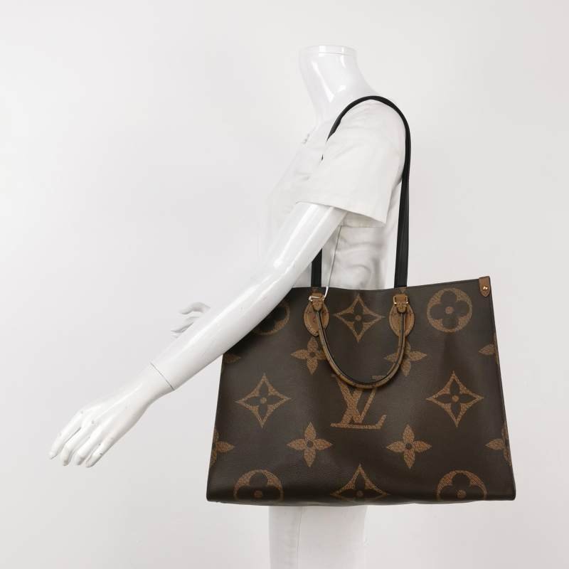 Louis Vuitton(LV)Onthego大號牛皮GaintMonogram托特包單肩包晶片款-1
