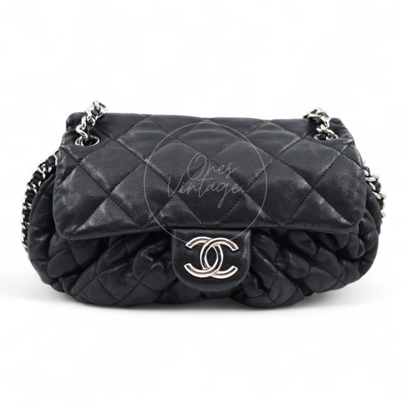 [Pre-owned] Chanel Black Caviar Chain Around Shoulder Bag-6