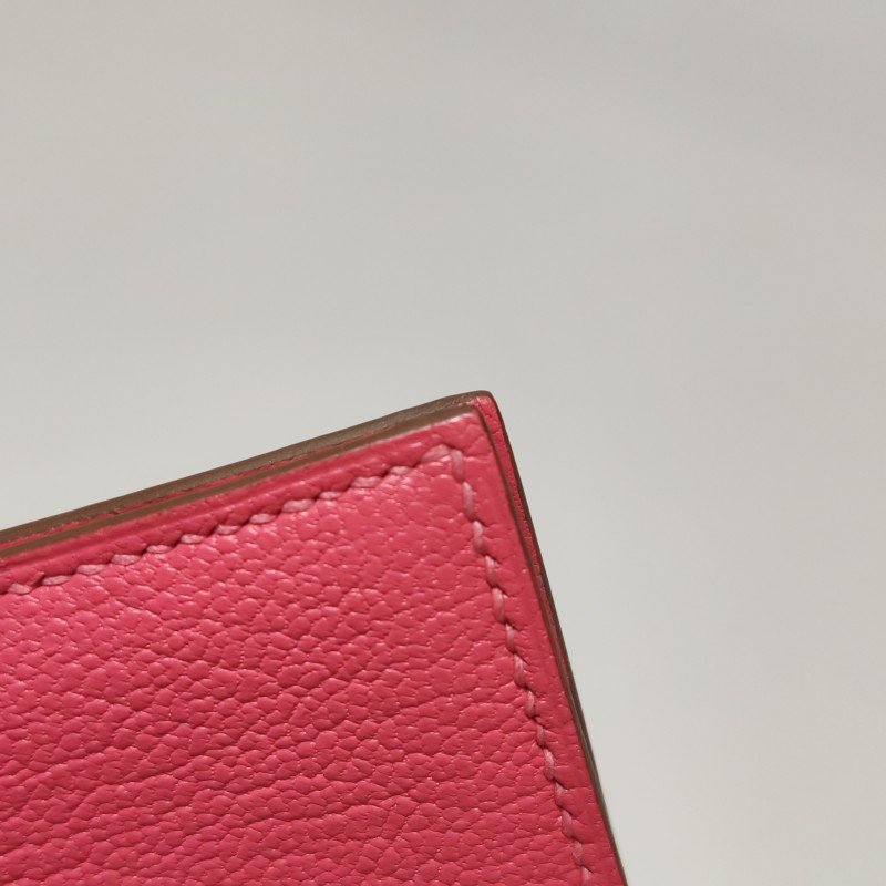 Hermes Bearn迷你標誌H袢帶卡包Chevre Mysore山羊皮銀扣U5唇膏粉X刻-10