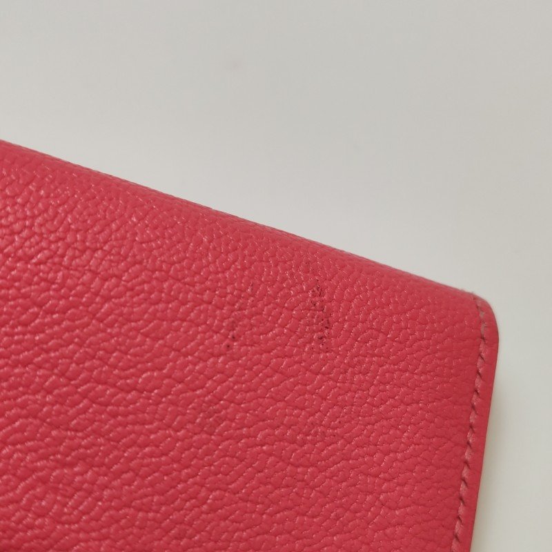 Hermes Bearn迷你標誌H袢帶卡包Chevre Mysore山羊皮銀扣U5唇膏粉X刻-11