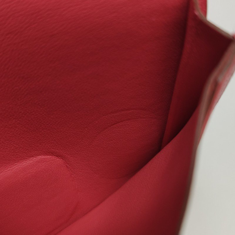 Hermes Bearn迷你標誌H袢帶卡包Chevre Mysore山羊皮銀扣U5唇膏粉X刻-14