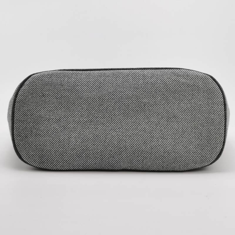 Hermes AnimauxNattes單肩包帆布銀扣灰色米白色 9.8新-6