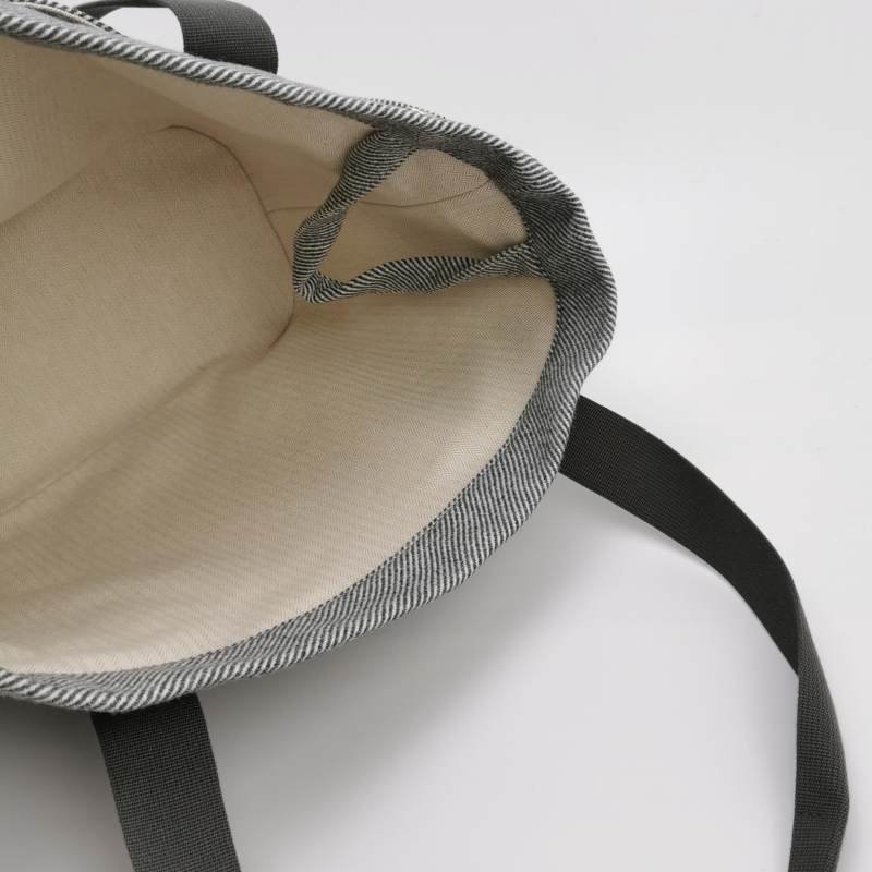 Hermes AnimauxNattes單肩包帆布銀扣灰色米白色 9.8新-7