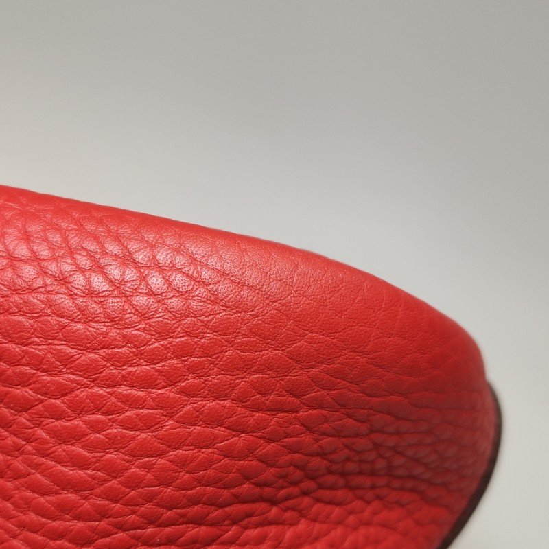 Hermes Bolide保齡球包35弧線造型手提包單肩包Clemence(TC)牛皮銀扣S5番茄紅X刻-15