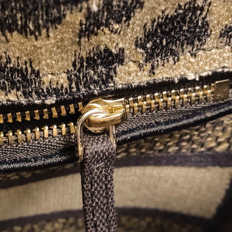 Dior Lady Dior戴妃包中號帆布拼色字母Logo吊飾斜挎包單肩包-11