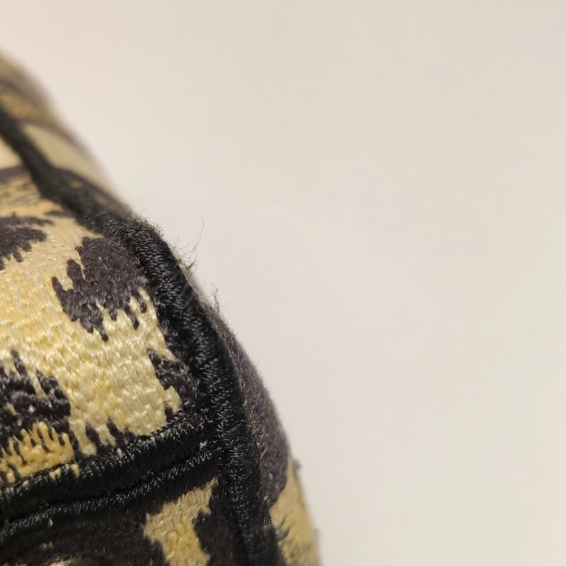 Dior Lady Dior戴妃包中號帆布拼色字母Logo吊飾斜挎包單肩包-17