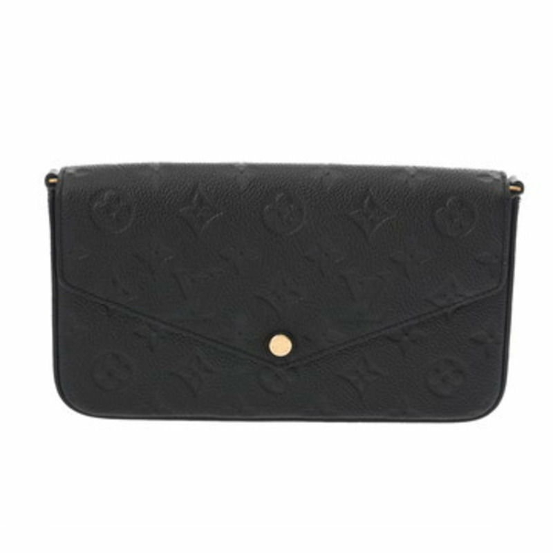 路易威登 Monogram Empreinte Pochette Felicie Noir M82477 女士真皮單肩包,A級,二手,Ginzo-0