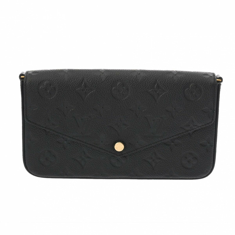 路易威登 Monogram Empreinte Pochette Felicie Noir M82477 女士真皮單肩包,A級,二手,Ginzo-1