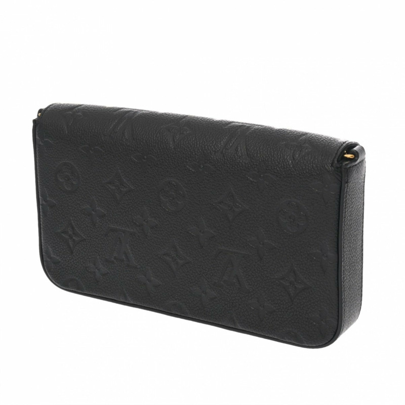 路易威登 Monogram Empreinte Pochette Felicie Noir M82477 女士真皮單肩包,A級,二手,Ginzo-2