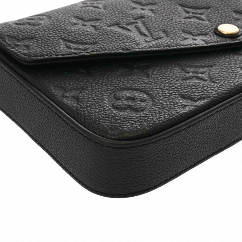 路易威登 Monogram Empreinte Pochette Felicie Noir M82477 女士真皮單肩包,A級,二手,Ginzo-5