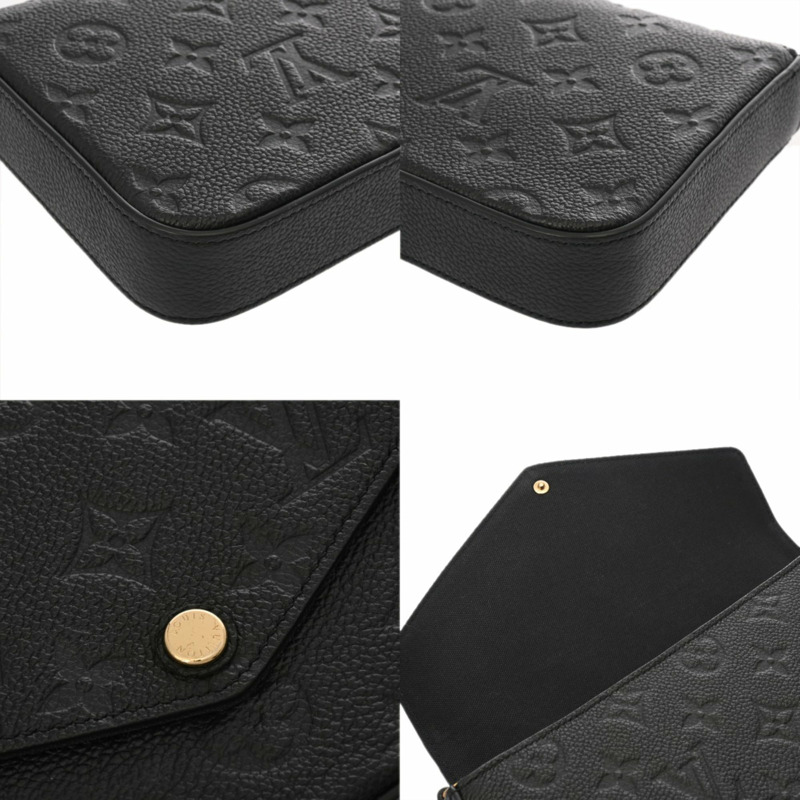 路易威登 Monogram Empreinte Pochette Felicie Noir M82477 女士真皮單肩包,A級,二手,Ginzo-7
