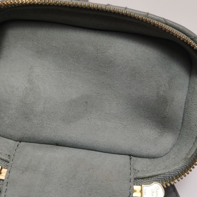 Dior Lady Dior Vanity超迷你牛皮純色藤格紋斜挎包單肩包-9