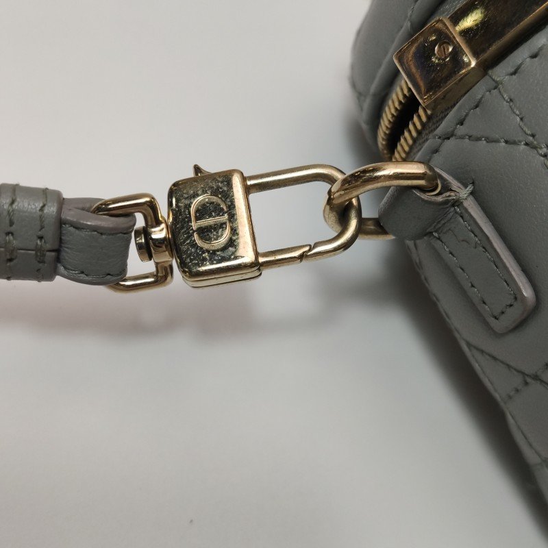 Dior Lady Dior Vanity超迷你牛皮純色藤格紋斜挎包單肩包-14