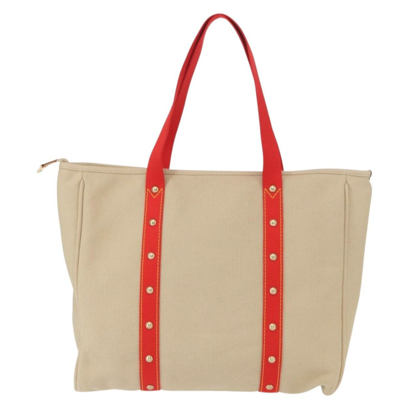 【日本直送】路易威登 Antigua Cabas GM 手提包 帆布 米色 紅色 M40032 LV Auth am10165V-1