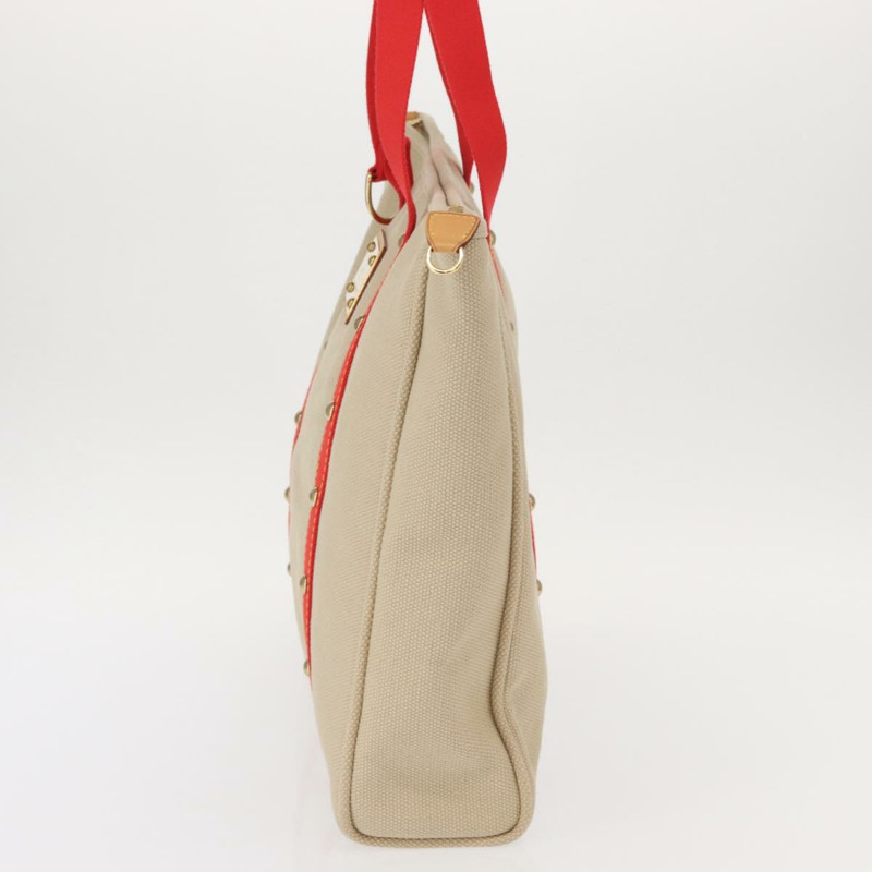 【日本直送】路易威登 Antigua Cabas GM 手提包 帆布 米色 紅色 M40032 LV Auth am10165V-2