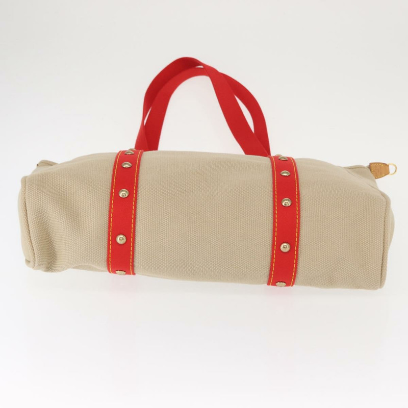 【日本直送】路易威登 Antigua Cabas GM 手提包 帆布 米色 紅色 M40032 LV Auth am10165V-4